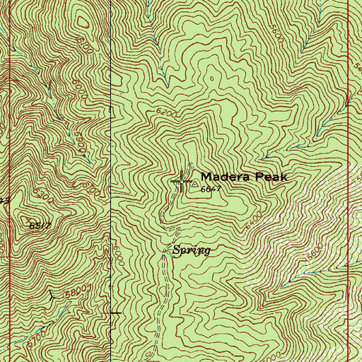 Topographic Map of Madera Peak, AZ