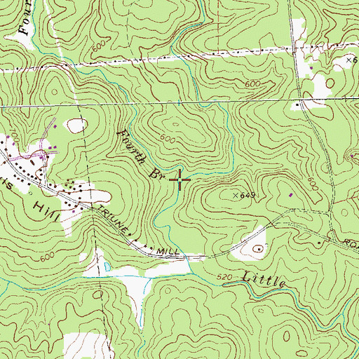 Topographic Map of Fourth Branch, GA