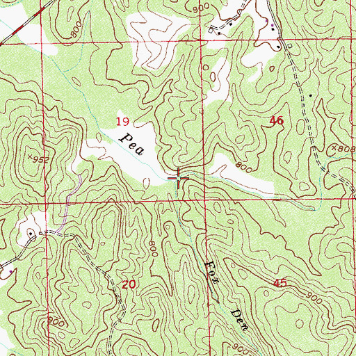 Topographic Map of Fox Den Branch, GA