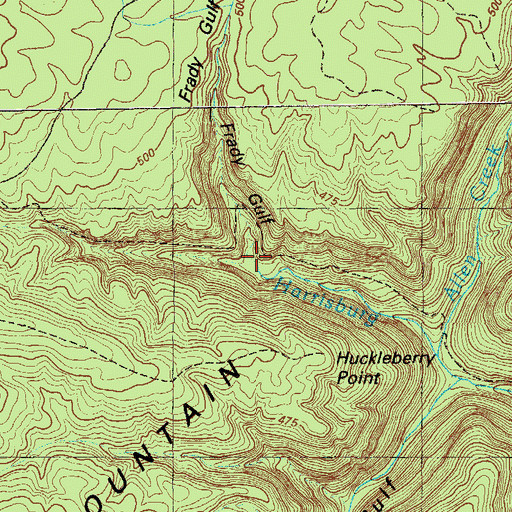 Topographic Map of Frady Gulf, GA