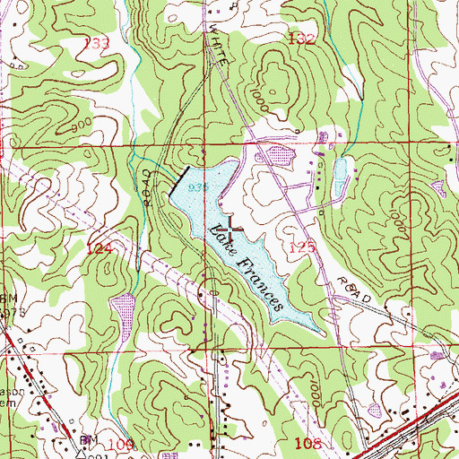 Topographic Map of Lake Frances, GA
