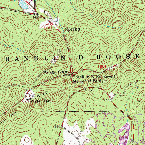 Topographic Map of Franklin D Roosevelt Memorial Bridge, GA