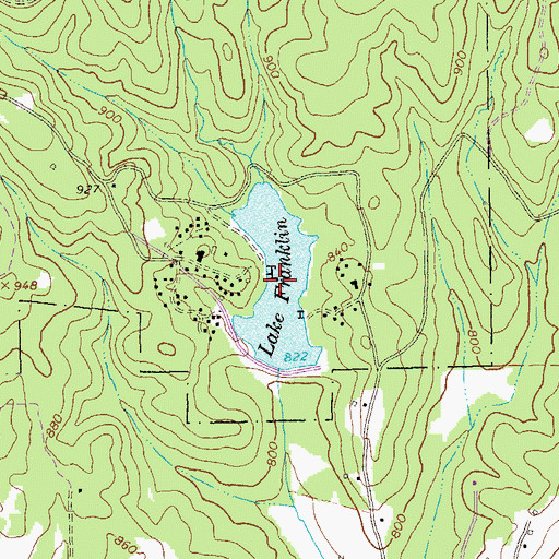 Topographic Map of Lake Franklin, GA