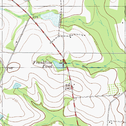 Topographic Map of Franklins Pond, GA