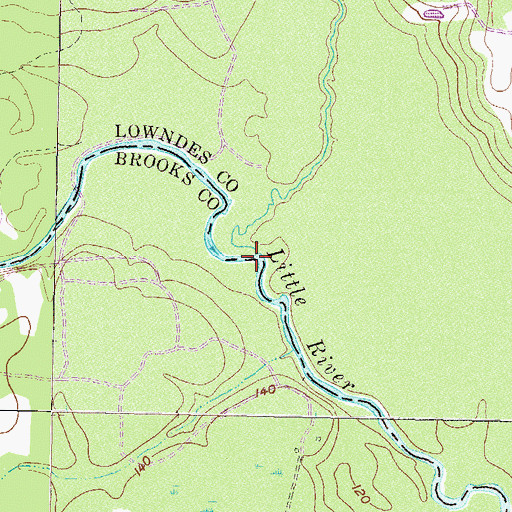 Topographic Map of Franks Creek, GA