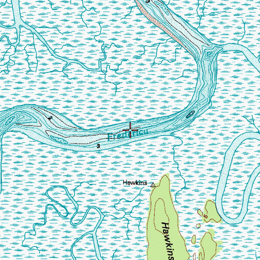 Topographic Map of Frederica River, GA