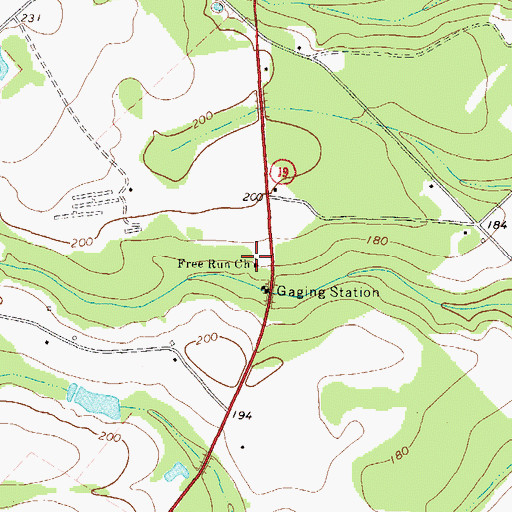 Topographic Map of Free Run Church, GA