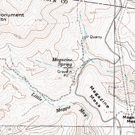 Topographic Map of Magazine Spring, AZ