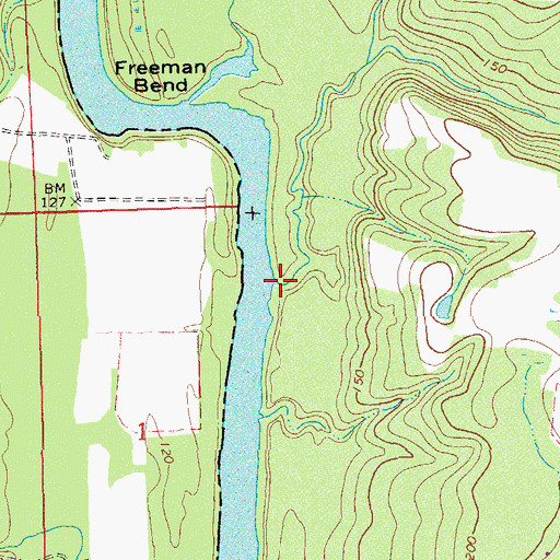 Topographic Map of Freeman Branch, GA