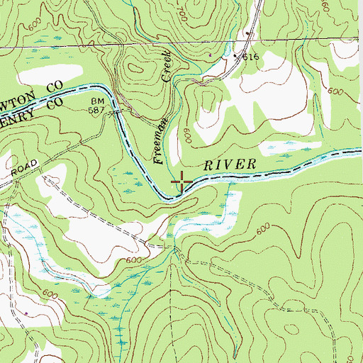 Topographic Map of Freeman Creek, GA