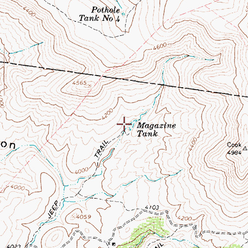 Topographic Map of Magazine Tank, AZ