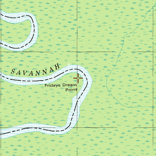 Topographic Map of Fridays Dream Point, GA