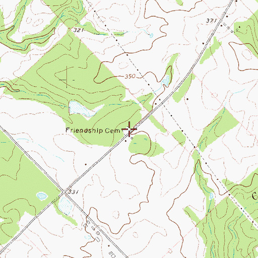 Topographic Map of Friendship Cemetery, GA