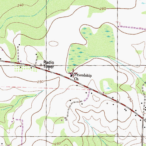 Topographic Map of Friendship Church, GA