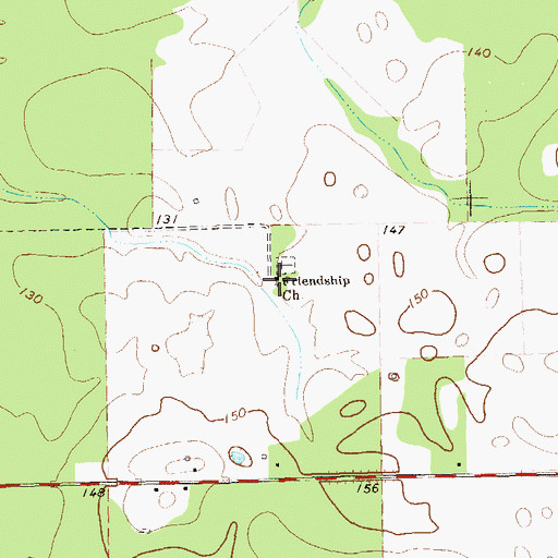 Topographic Map of Friendship Church, GA