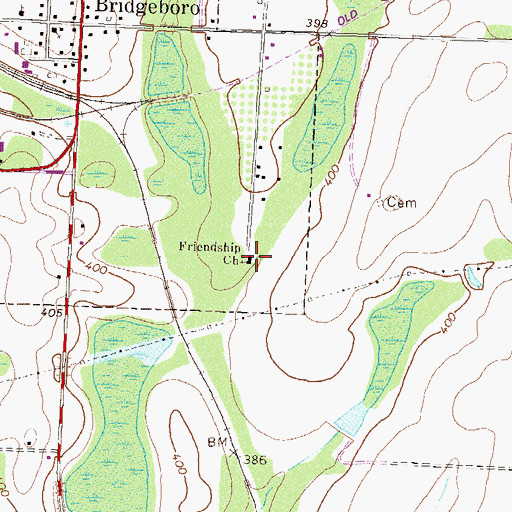 Topographic Map of Friendship Church, GA