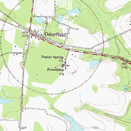 Topographic Map of Friendship Church, GA