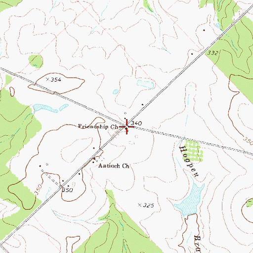 Topographic Map of Friendship Church, GA