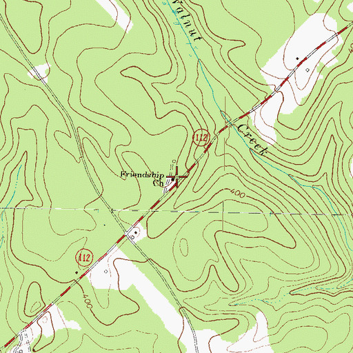 Topographic Map of Friendship Church, GA