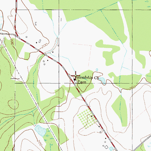 Topographic Map of Friendship Church, GA