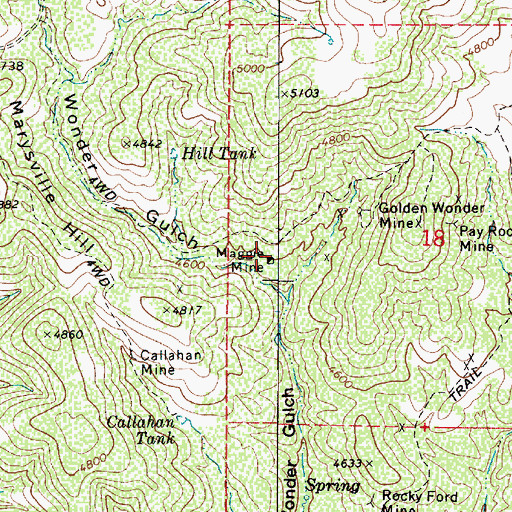 Topographic Map of Maggie Mine, AZ