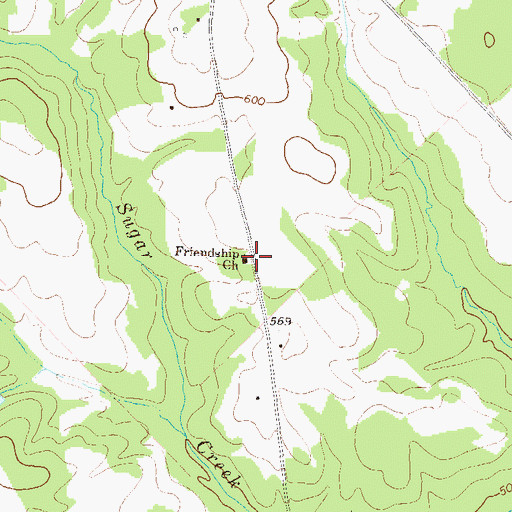 Topographic Map of Friendship Church, GA