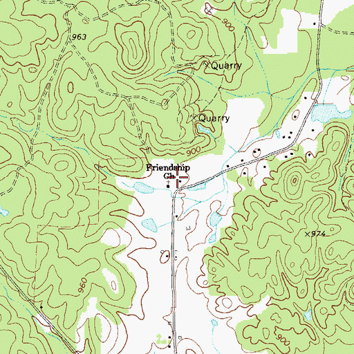 Topographic Map of Friendship Church, GA