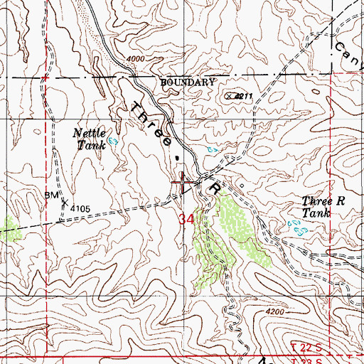 Topographic Map of Maggies Canyon, AZ
