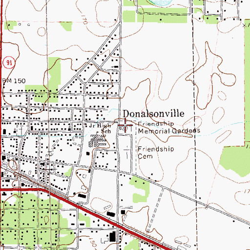 Topographic Map of Friendship Memorial Gardens, GA