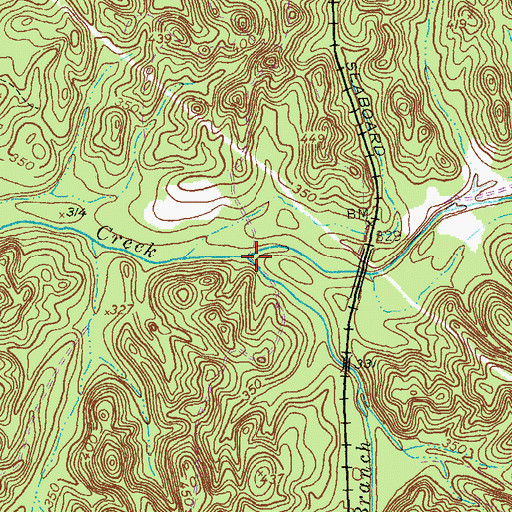 Topographic Map of Frog Bottom Creek, GA