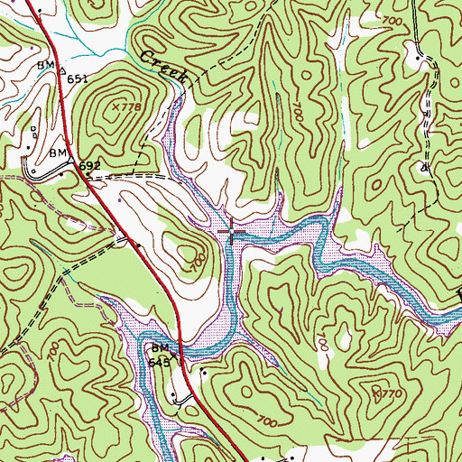 Topographic Map of Fromby Creek, GA