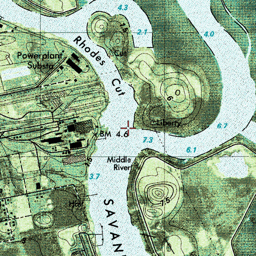 Topographic Map of Front River, GA