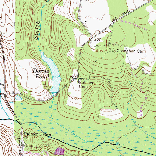 Topographic Map of Fulcher Cemetery, GA
