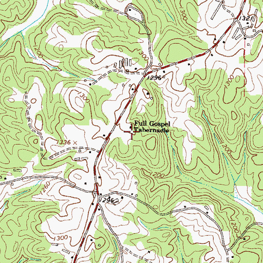 Topographic Map of Full Gospel Tabernacle, GA