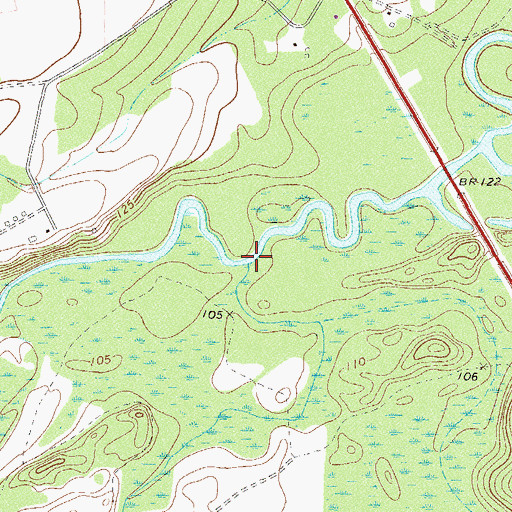 Topographic Map of Fullwood Creek, GA