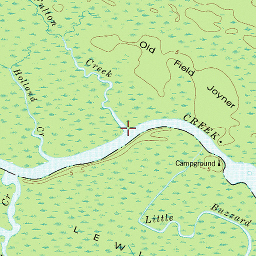 Topographic Map of Fulton Creek, GA