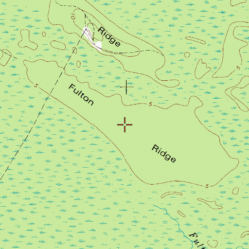 Topographic Map of Fulton Ridge, GA