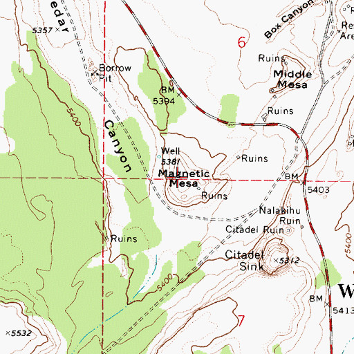 Topographic Map of Magnetic Mesa, AZ