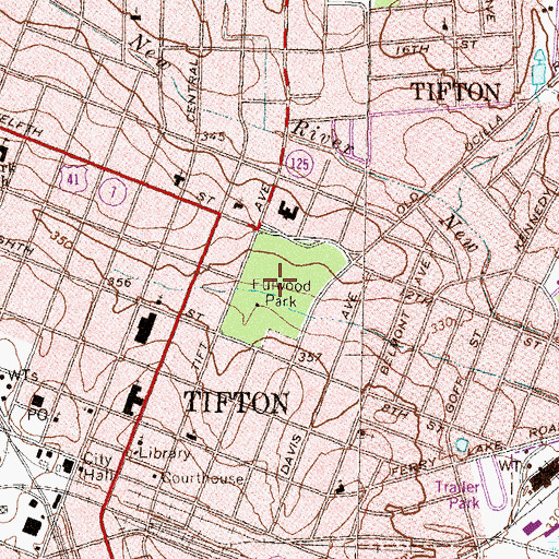 Topographic Map of Fulwood Park, GA