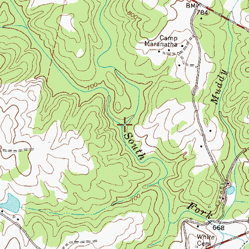 Topographic Map of Furnace Creek, GA