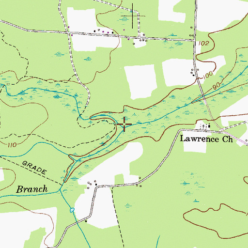 Topographic Map of Futch Branch, GA