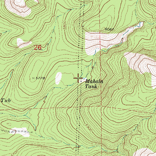 Topographic Map of Mahala Tank, AZ