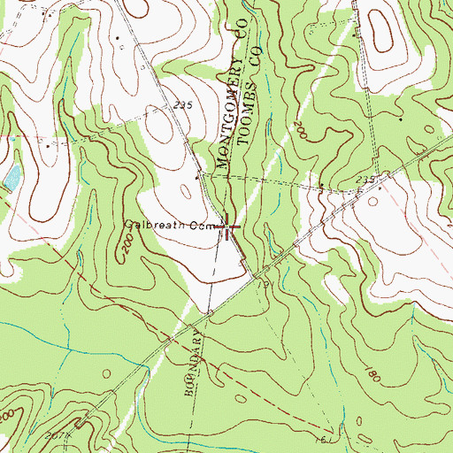Topographic Map of Galbreath Cemetery, GA