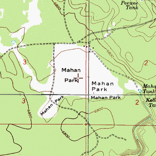Topographic Map of Mahan Park, AZ