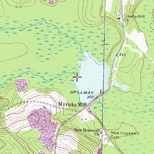 Topographic Map of Game Creek, GA