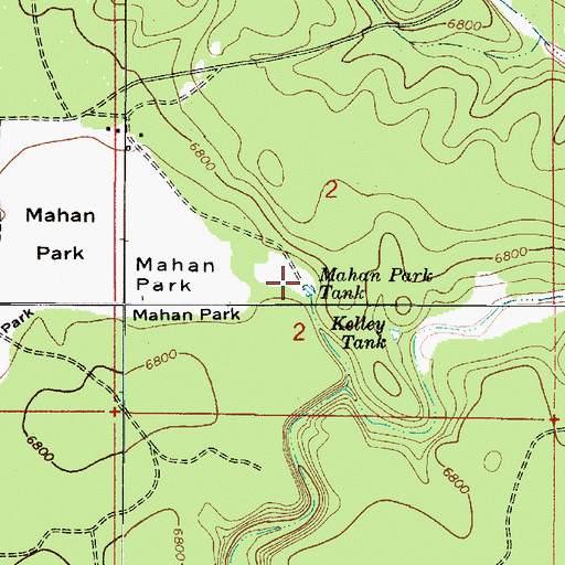 Topographic Map of Mahan Park Tank, AZ