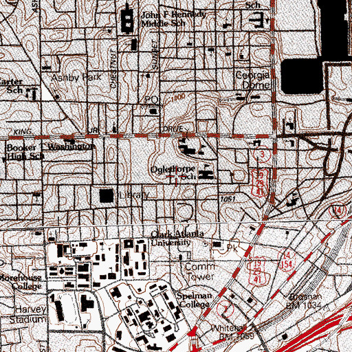 Topographic Map of Gammon Theological Seminary, GA