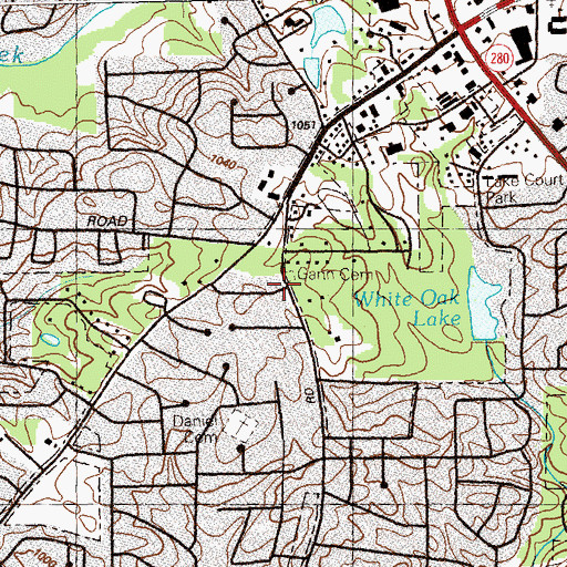 Topographic Map of Gann Cemetery, GA