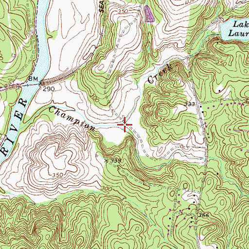 Topographic Map of Gantry Creek, GA