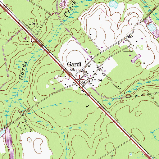 Topographic Map of Gardi, GA